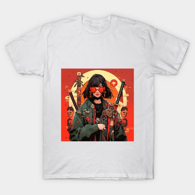 Samurai Girl T-Shirt by WabiSabi Wonders